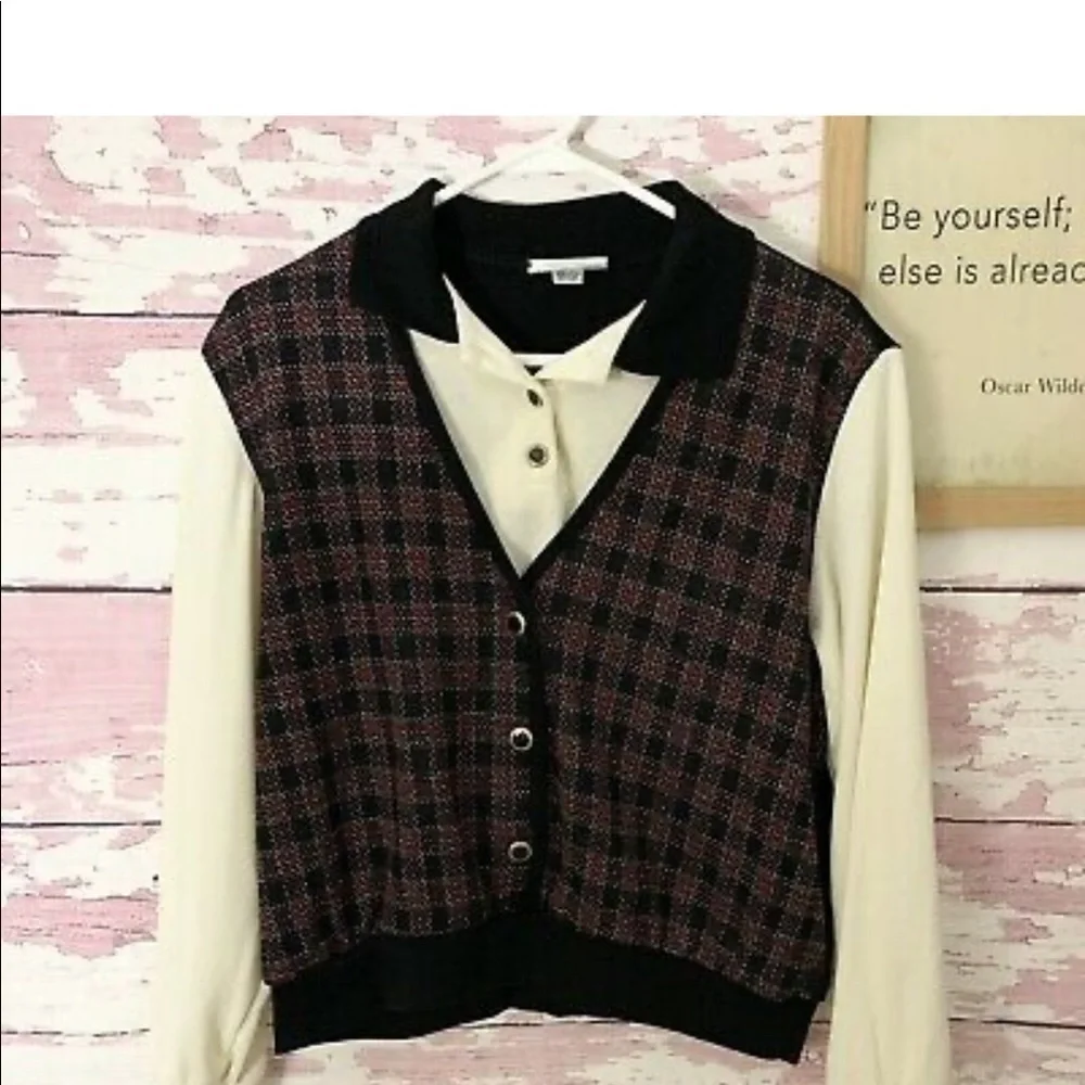 Grandmacore Alfred Dunner faux vest vintage sweater - Picture 6 of 6